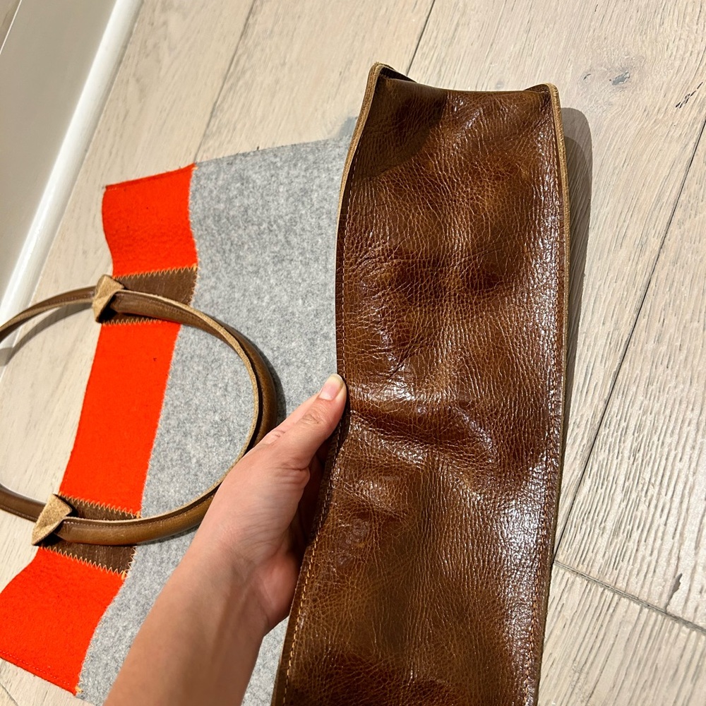Graf & Lantz Jaunt Tote Granite / Orange / Sienna Leather - Picture 5 of 8